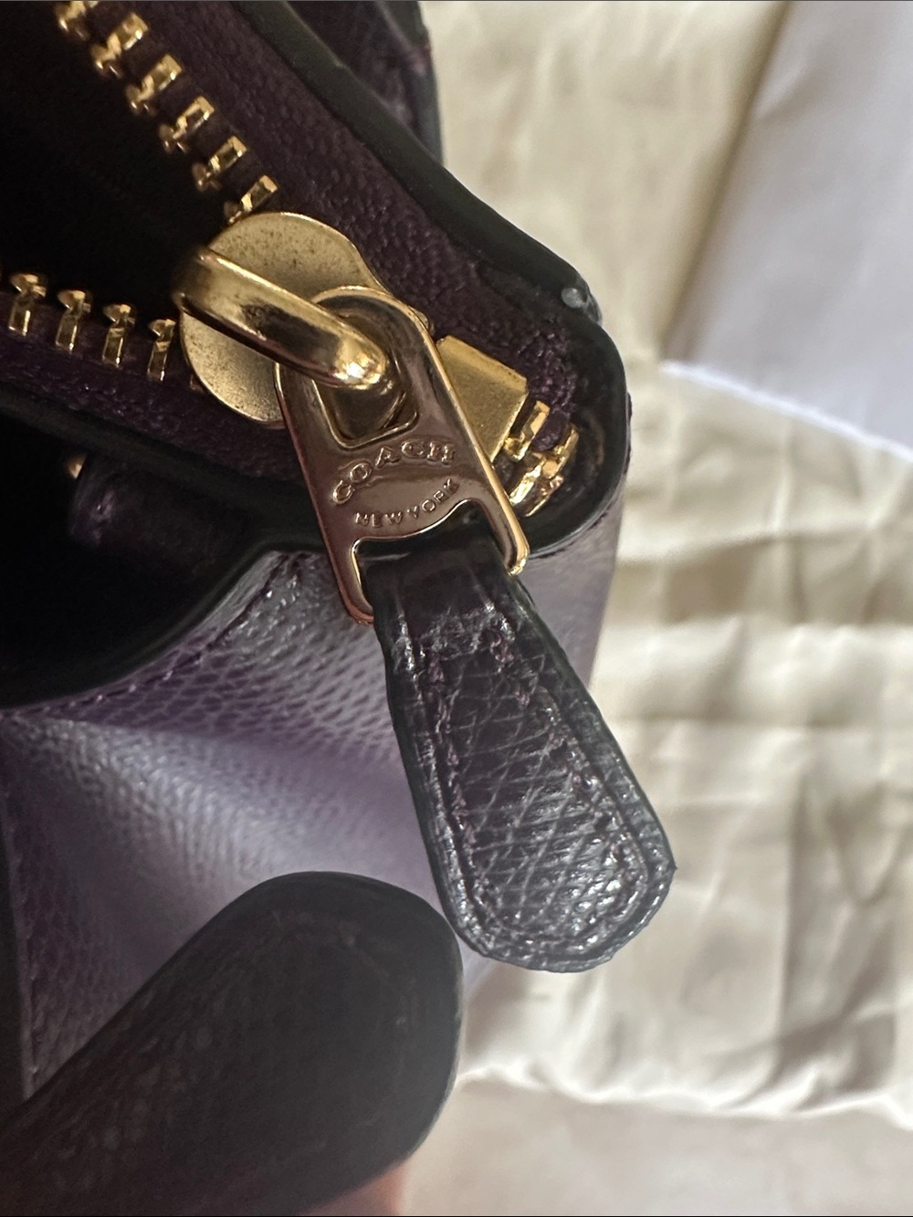 Coach Christie Purple Satchel with Gold Hardware F36637 - Picture 13 of 14
